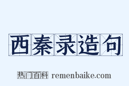 西秦录造句是什么意思的图片